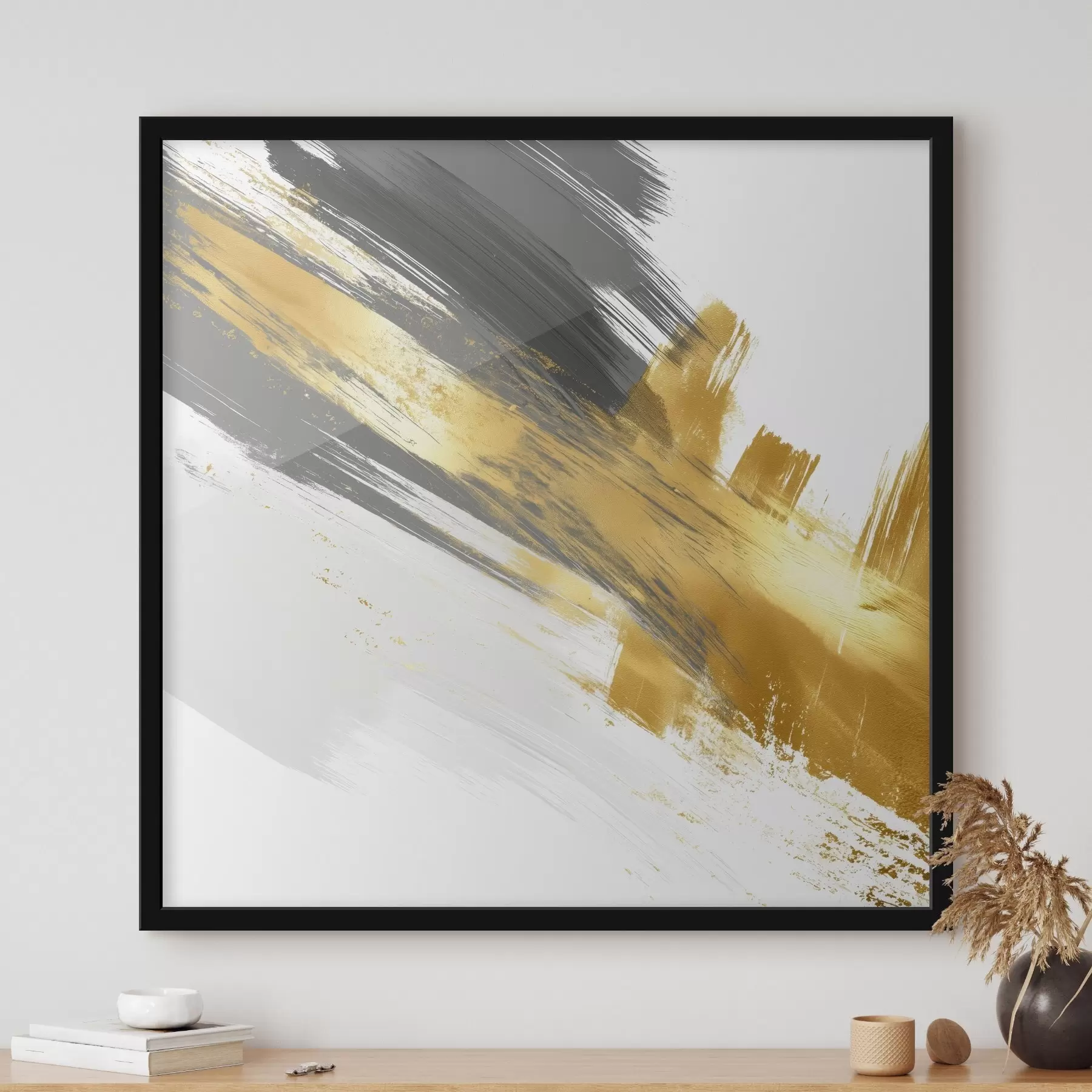 Papier peint Art moderne avec des éléments de coups de pinceau rapides f45865