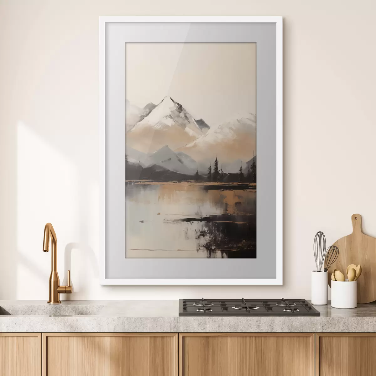 Poster Pics enneigés par-delà le lac f45951