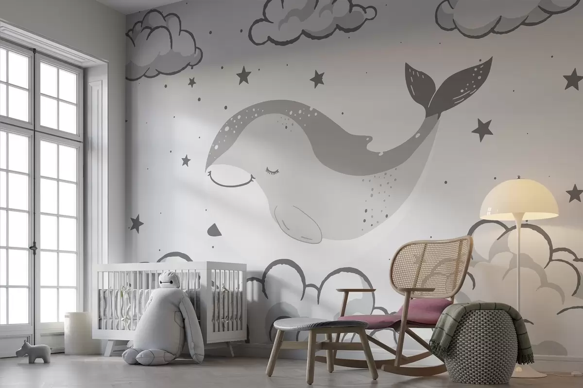 Papier peint La baleine qui rêve w04638v1
