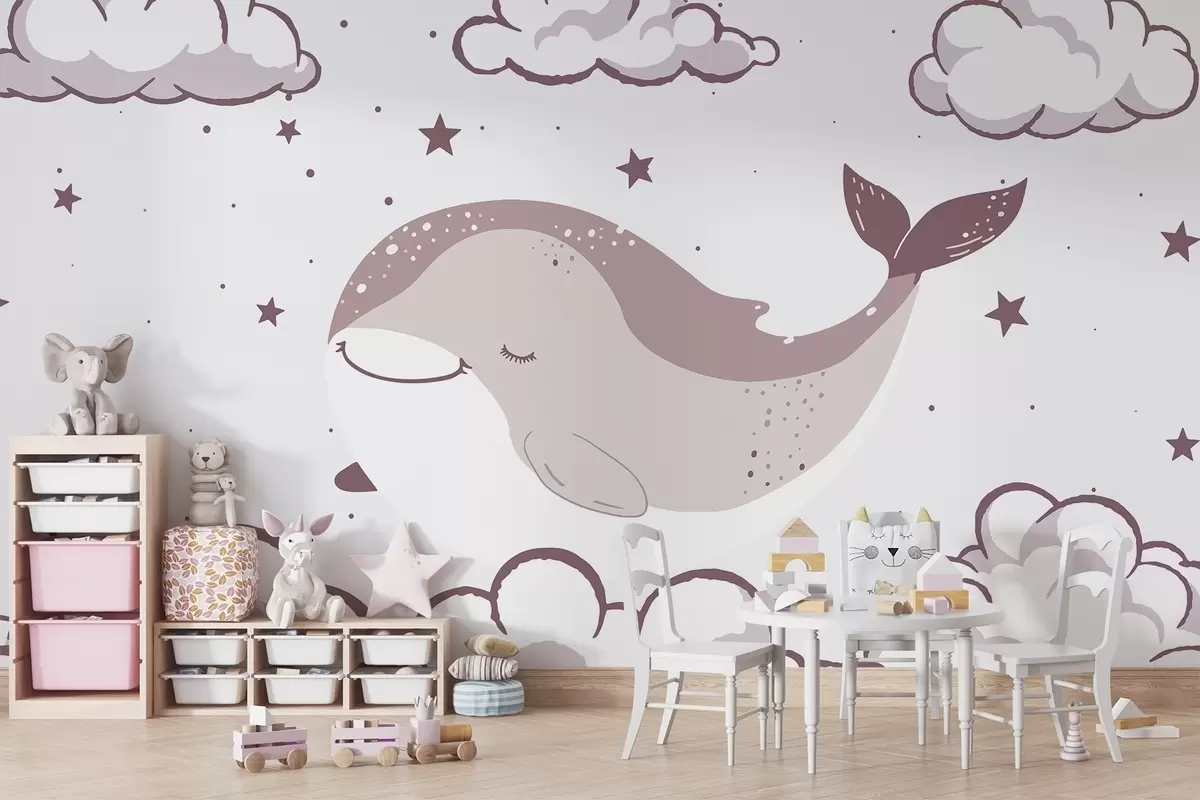 Papier peint La baleine qui rêve w04638v2