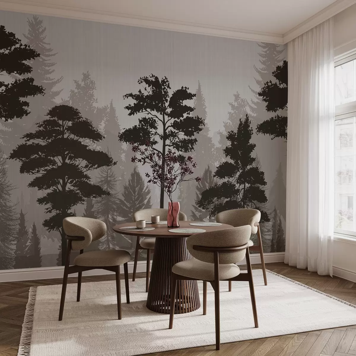 Papier peint Forêt brumeuse w04678