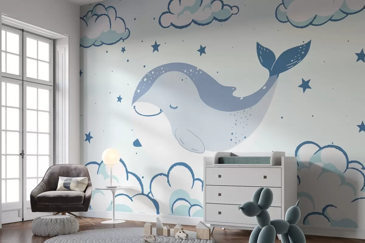 Papier peint La baleine qui rêve w04638