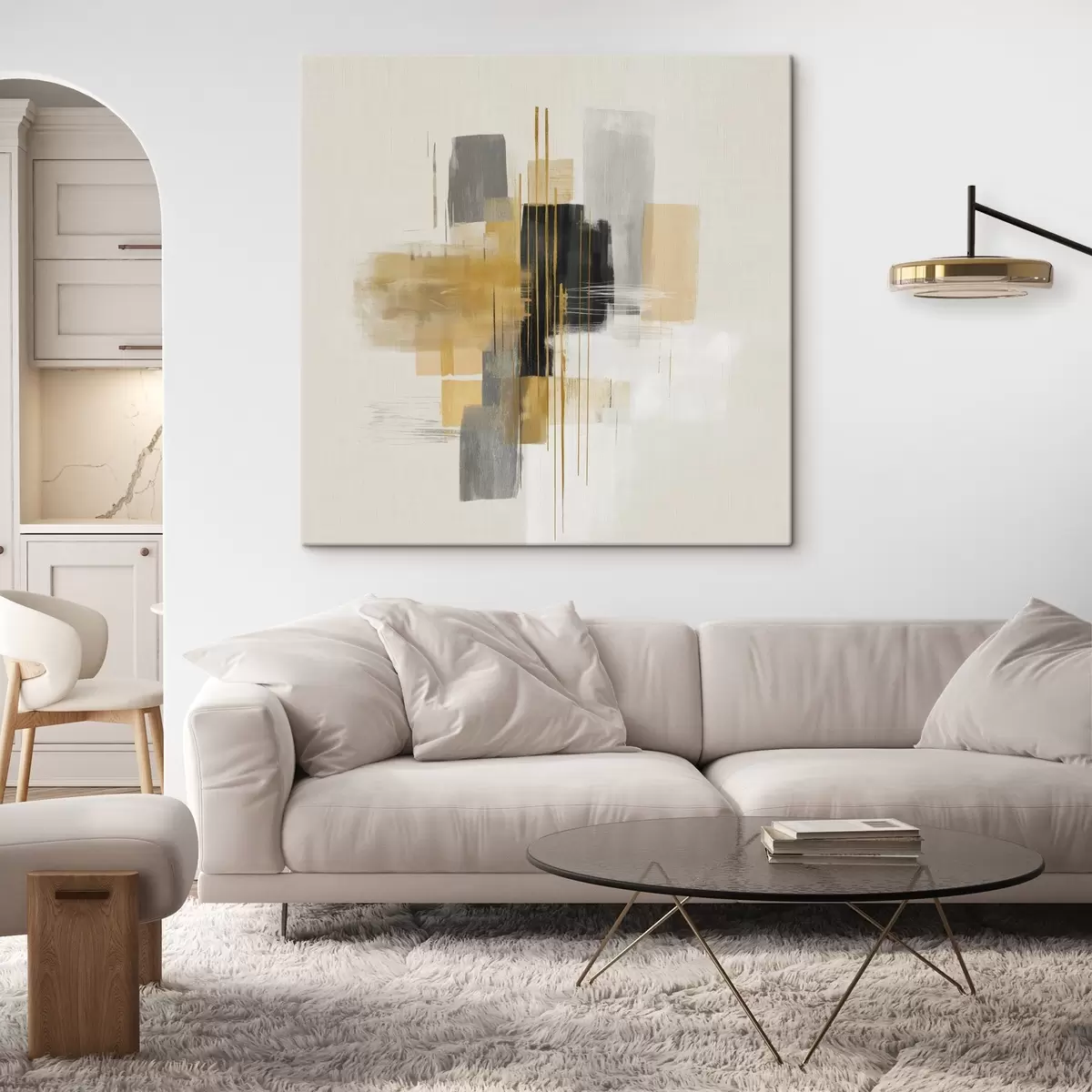 Tableau Verticales de l'espace dans un style abstrait graphique s45850