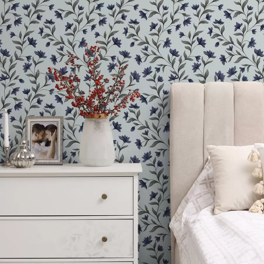 Papier peint Jacinthes sur fond bleu clair a00622v3