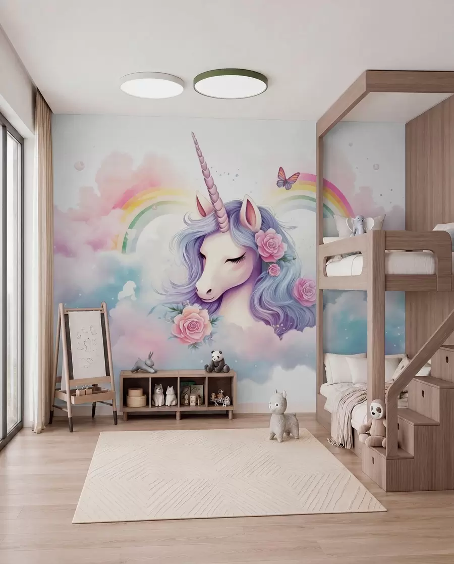 Papier peint Licorne dans les nuages w03990