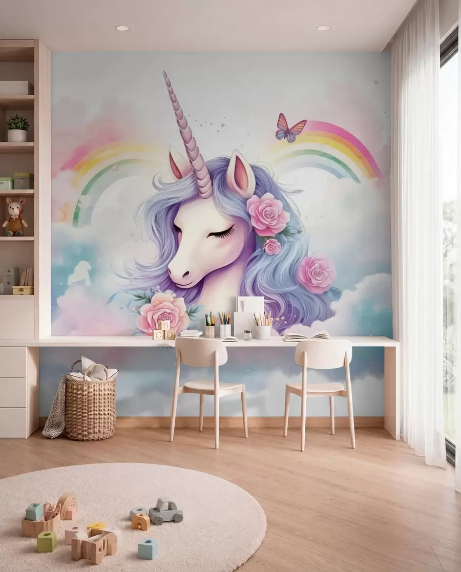 Papier peint Licorne dans les nuages w03990