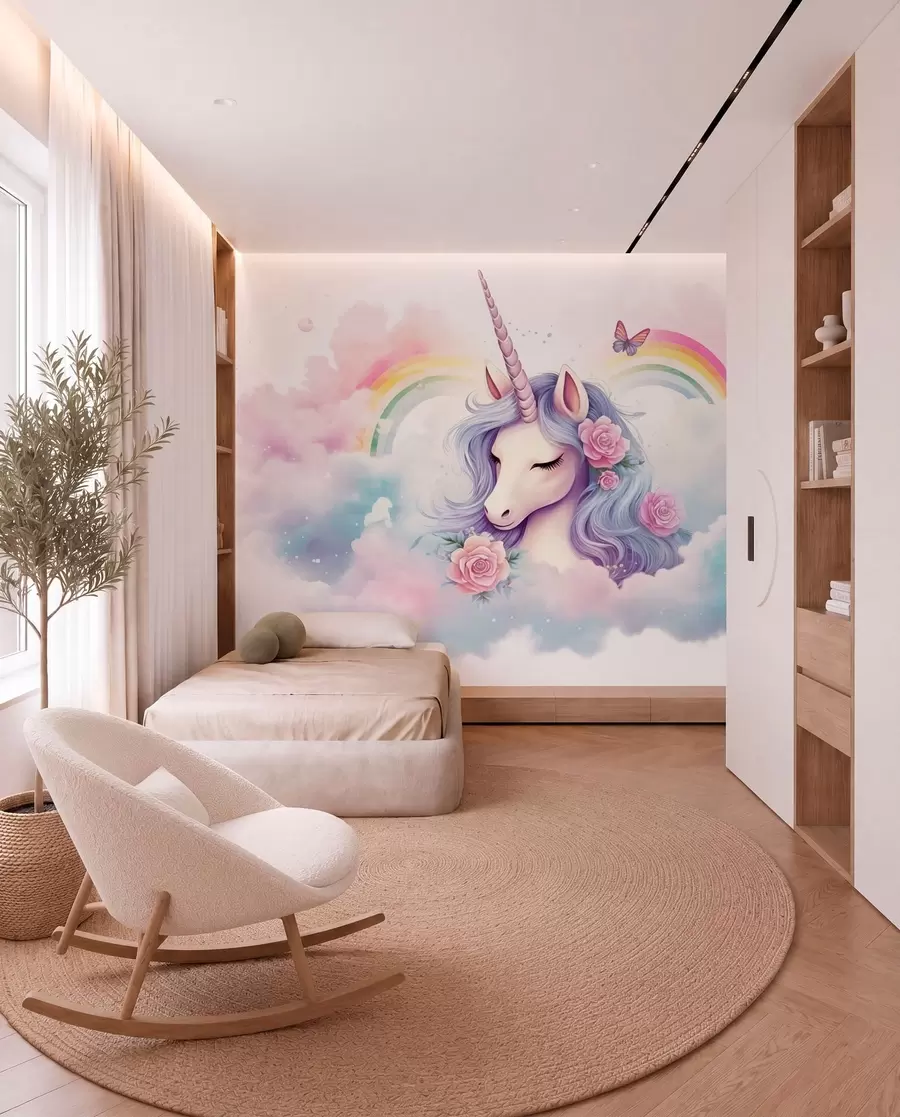 Papier peint Licorne dans les nuages w03990