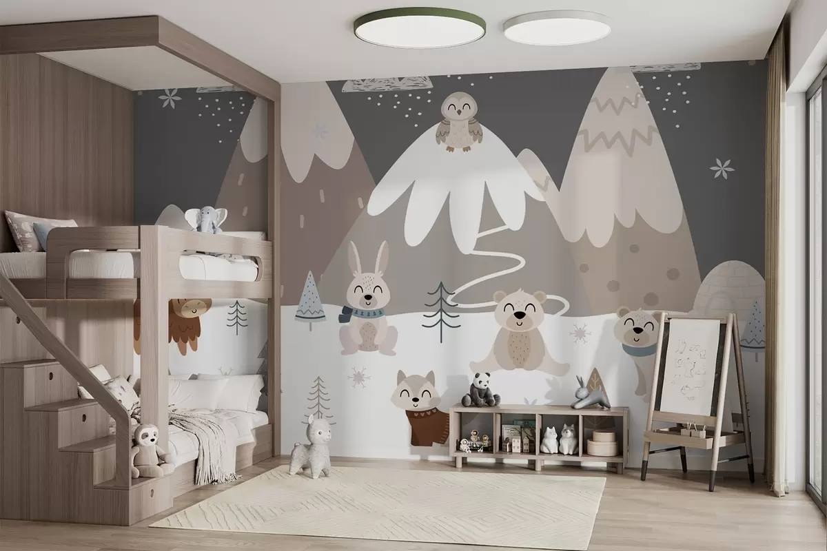 Papier peint Les animaux dans les montagnes w04657