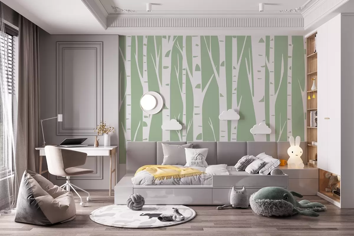 Papier peint Forêt de bouleaux w04658
