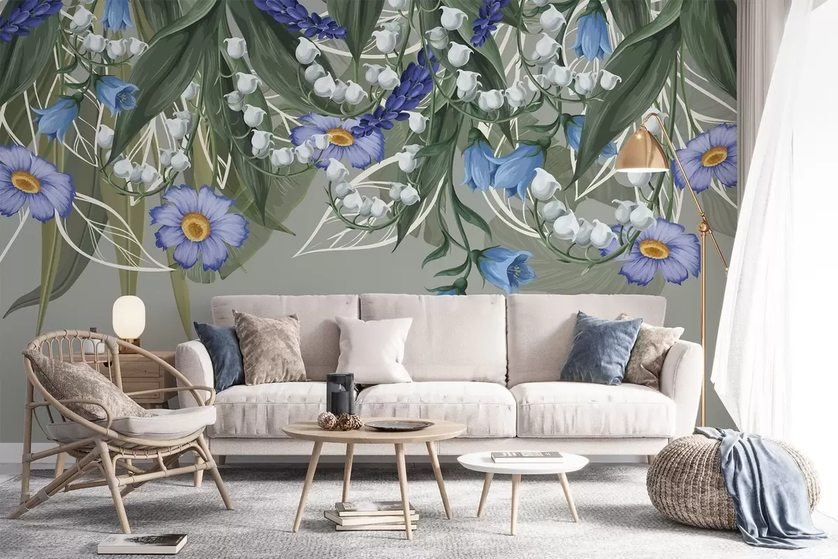 Papier peint Fleurs suspendues w04674