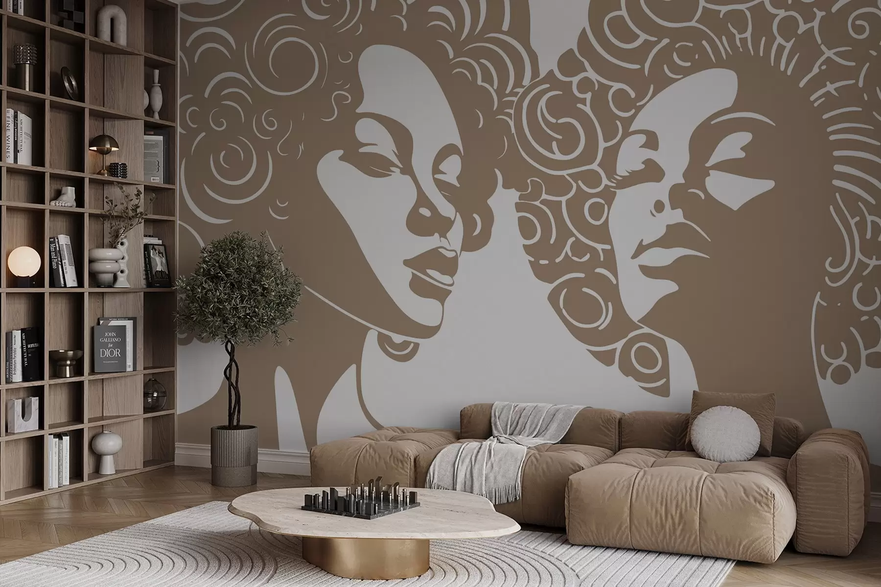 Papier peint Deux filles w04688