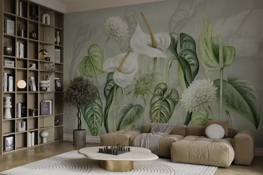 Papier peint Plantes sur le mur w04669