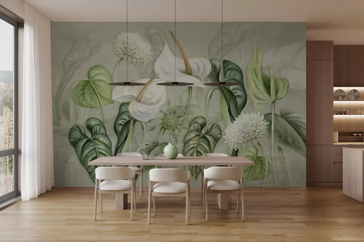 Papier peint Plantes sur le mur w04669