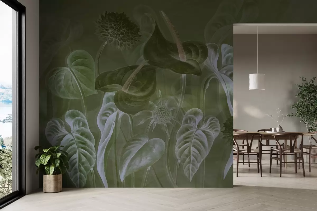 Papier peint Plantes sur le mur w04669v2