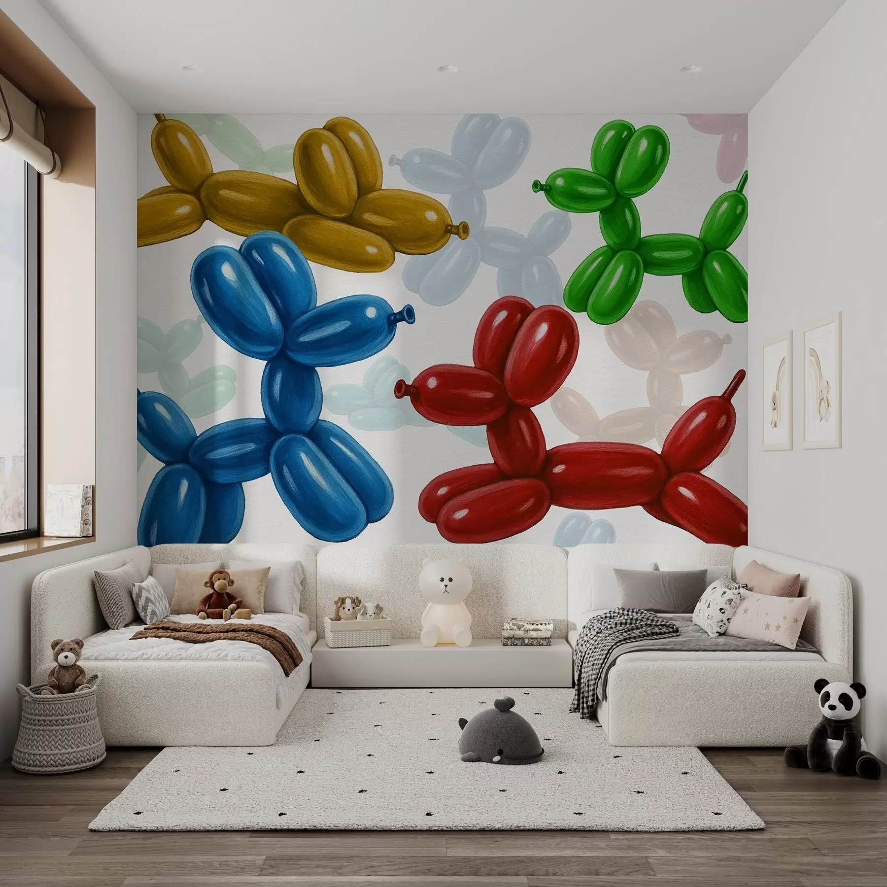 Papier peint Balles en forme de chien w04675