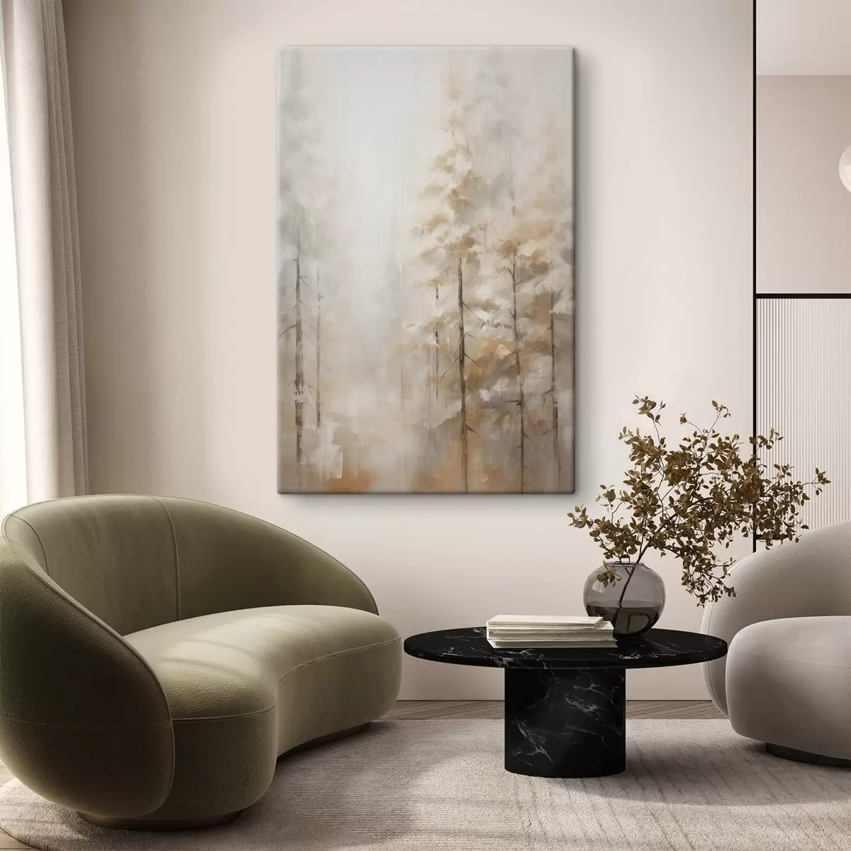 Tableau Arbres dans la forêt imitation de peinture s46123