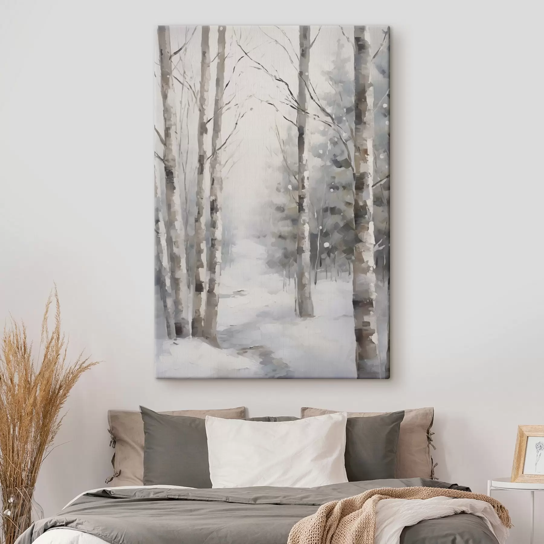 Tableau Bouleaux dans une forêt en hiver s46129