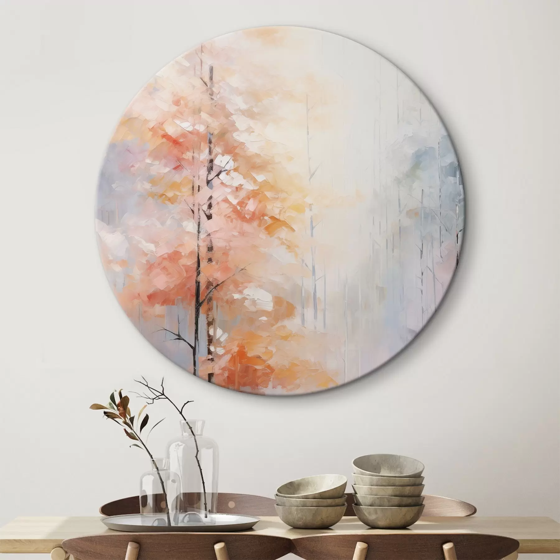 Tableau Peinture imitant une forêt en automne r46122