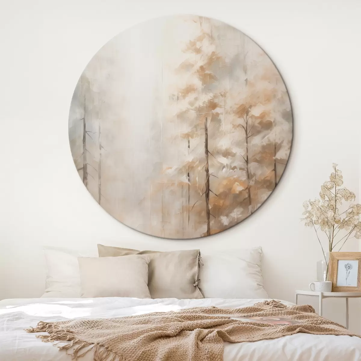 Tableaux rondes Arbres dans la forêt imitation de peinture r46123