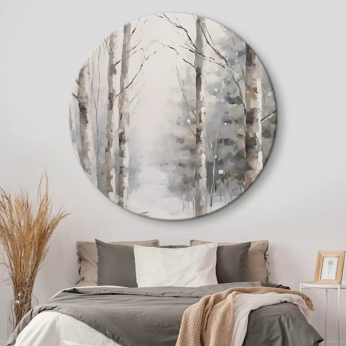 Tableaux rondes Bouleaux dans une forêt en hiver r46129