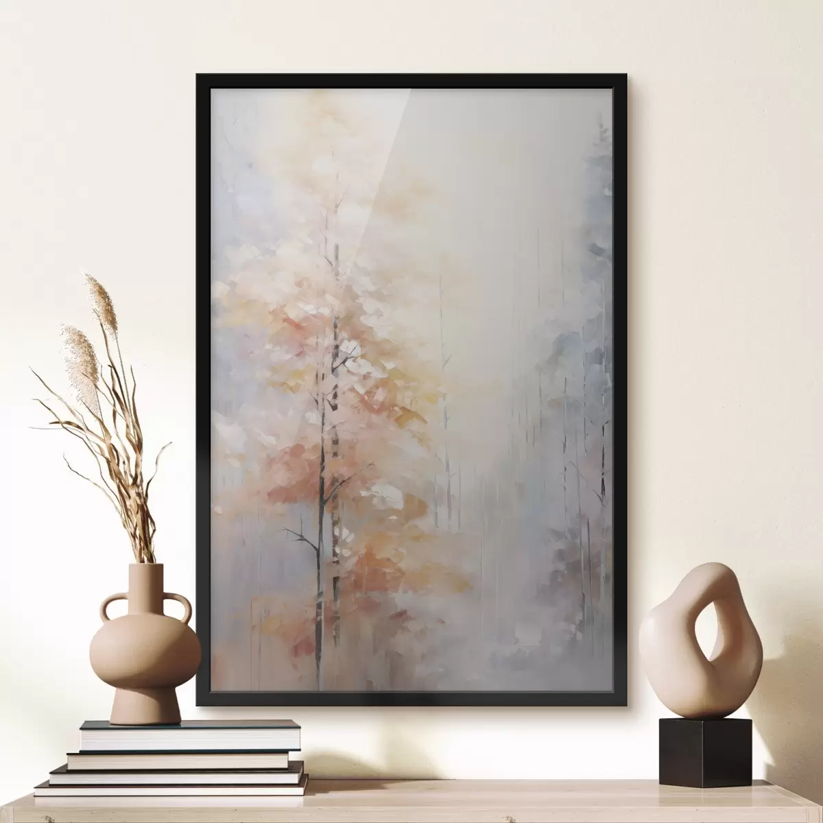 Poster Peinture imitant une forêt en automne f46122