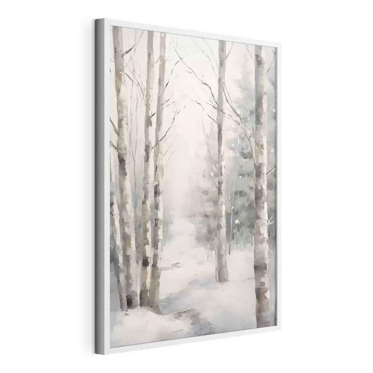 Poster Bouleaux dans une forêt en hiver f46129