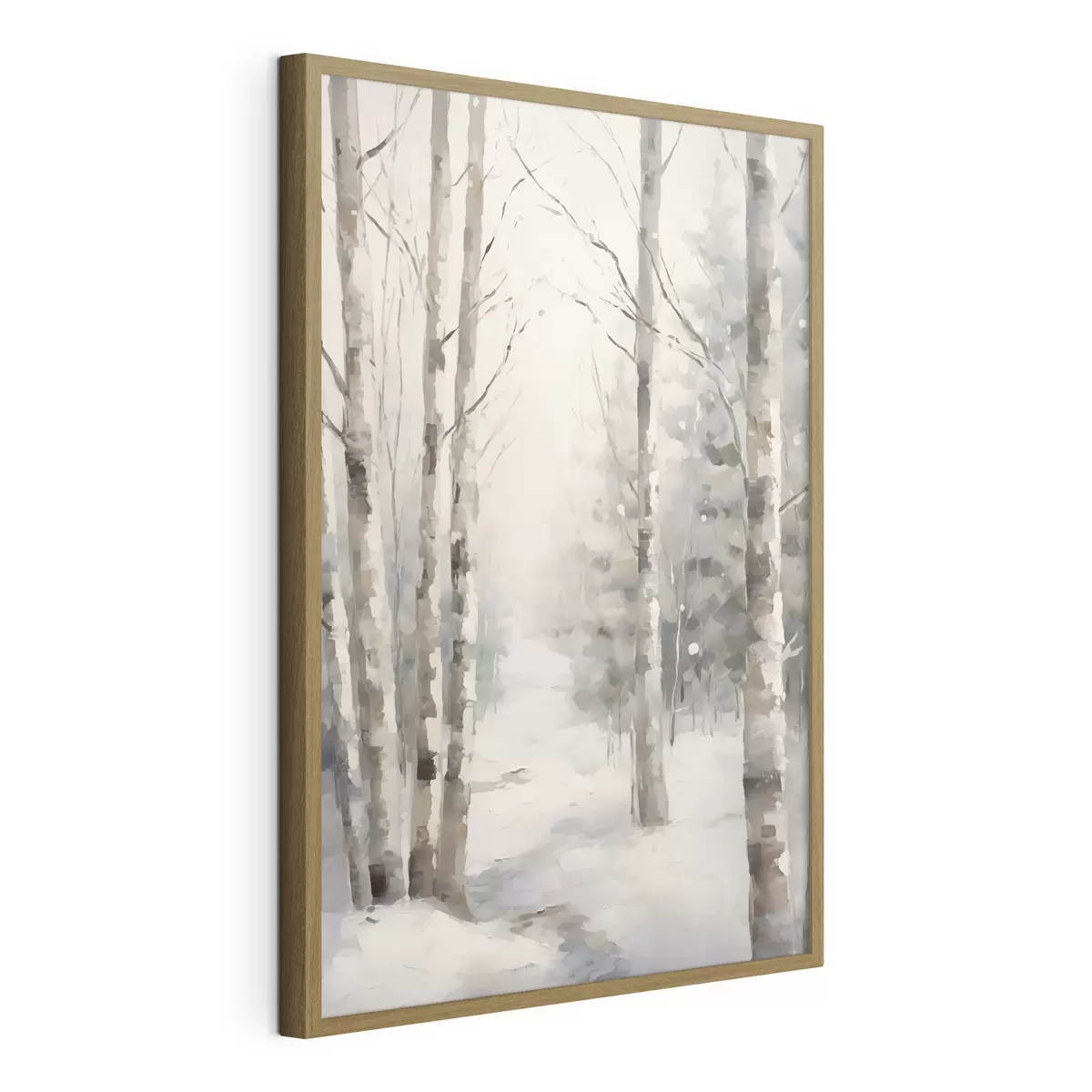 Poster Bouleaux dans une forêt en hiver f46129