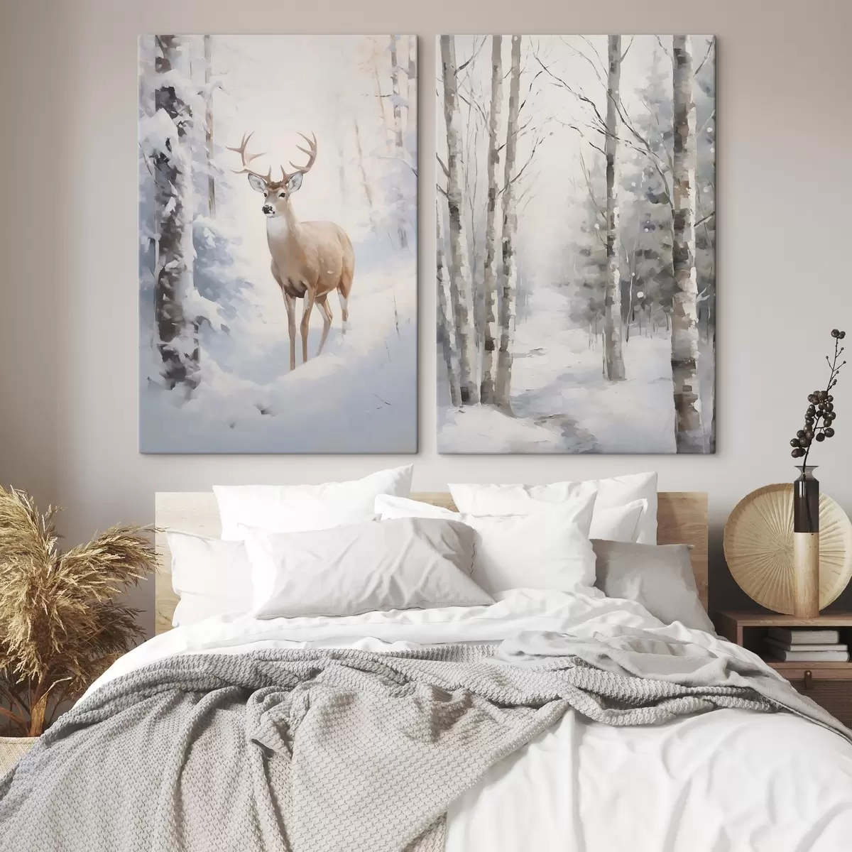 Tableau Paysage forestier hivernal m00836