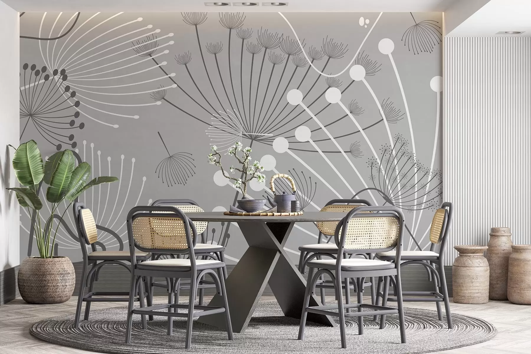 Papier peint Fleurs abstraites w04702v3