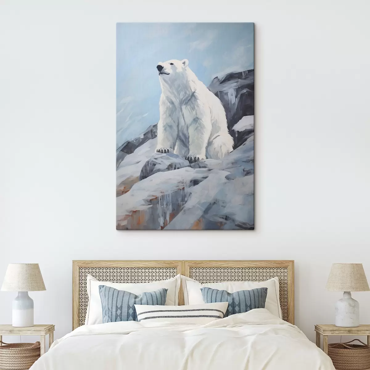 Tableau Un ours est assis sur un bloc de glace s46199