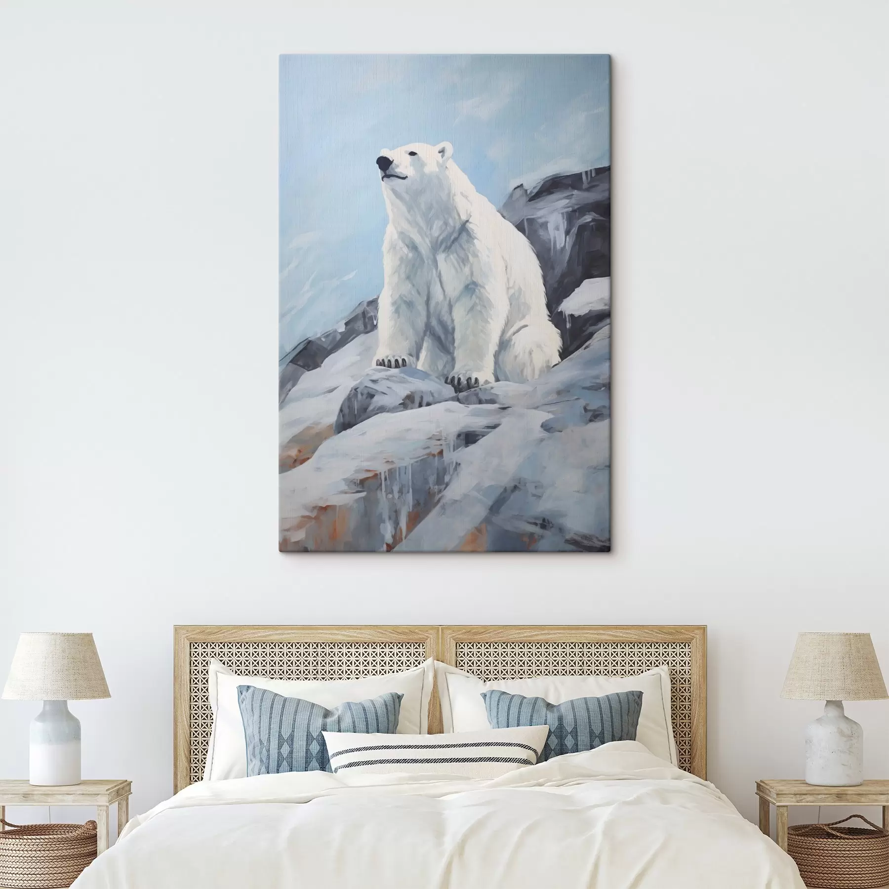Tableau Un ours est assis sur un bloc de glace s46199