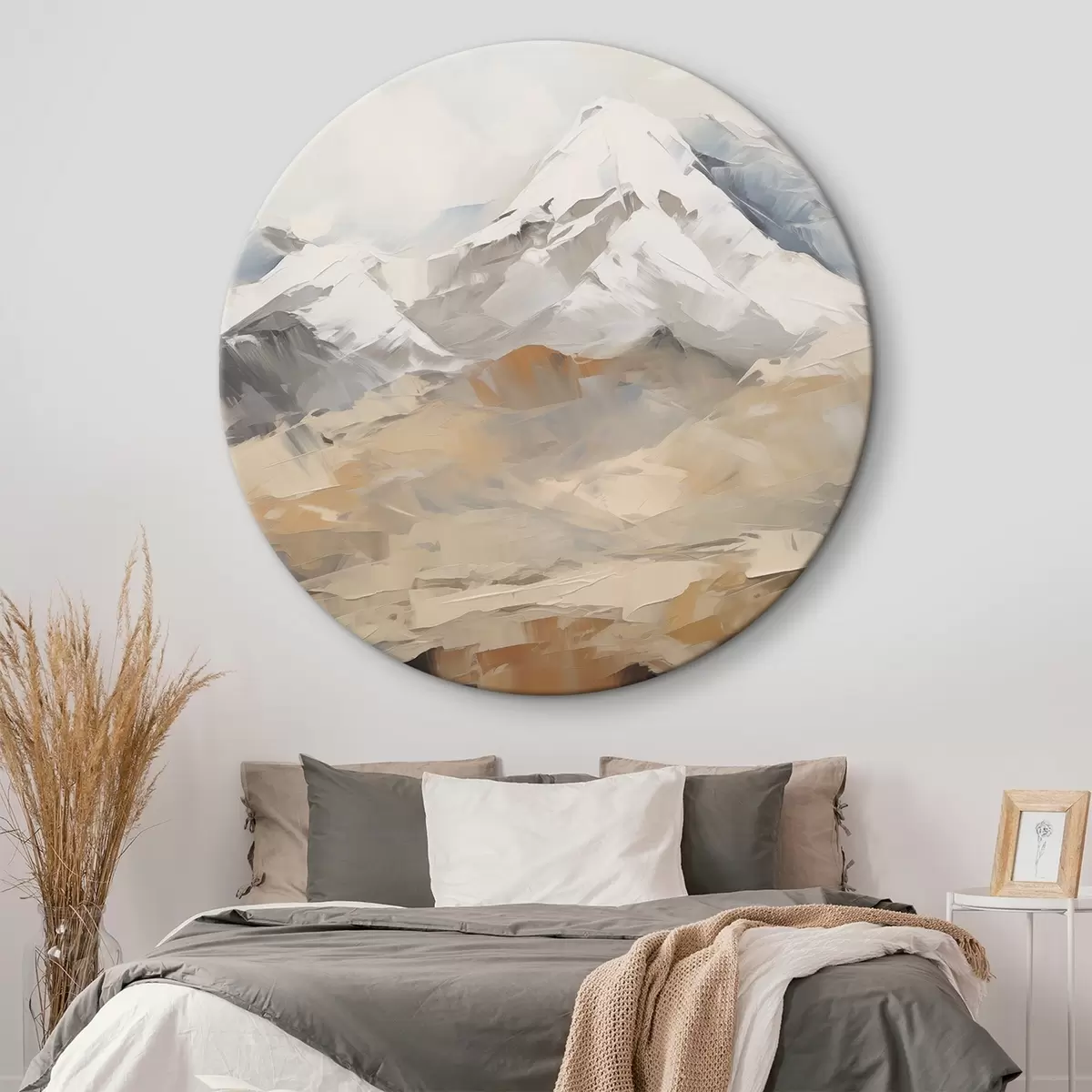 Tableaux rondes Peinture imitant la montagne r46193