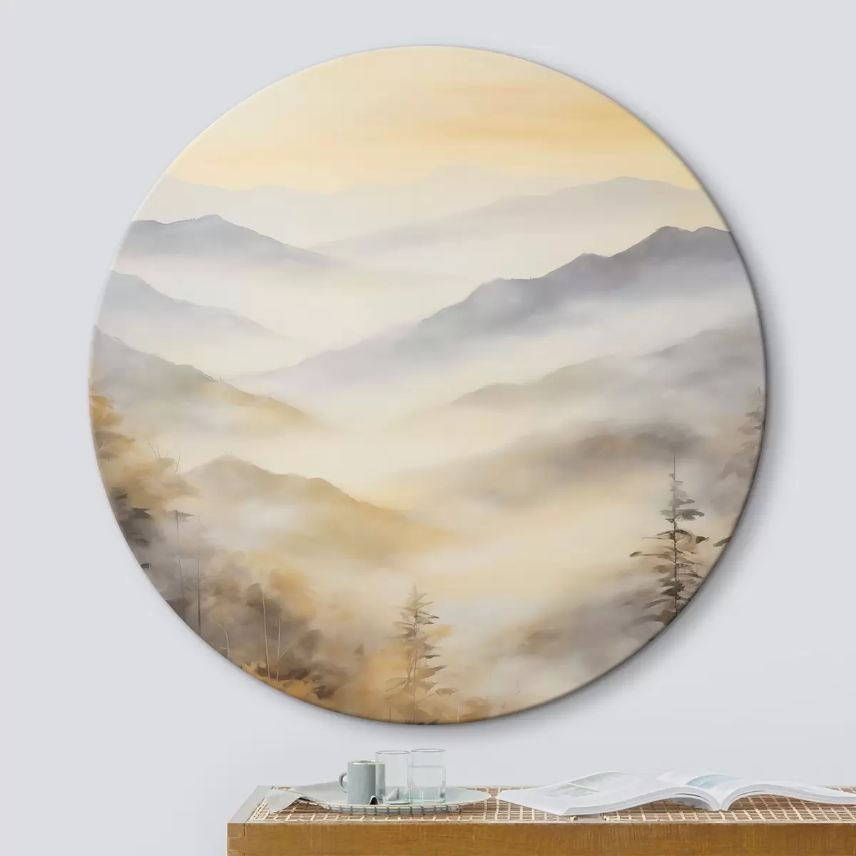 Tableaux rondes Montagnes en automne r46198