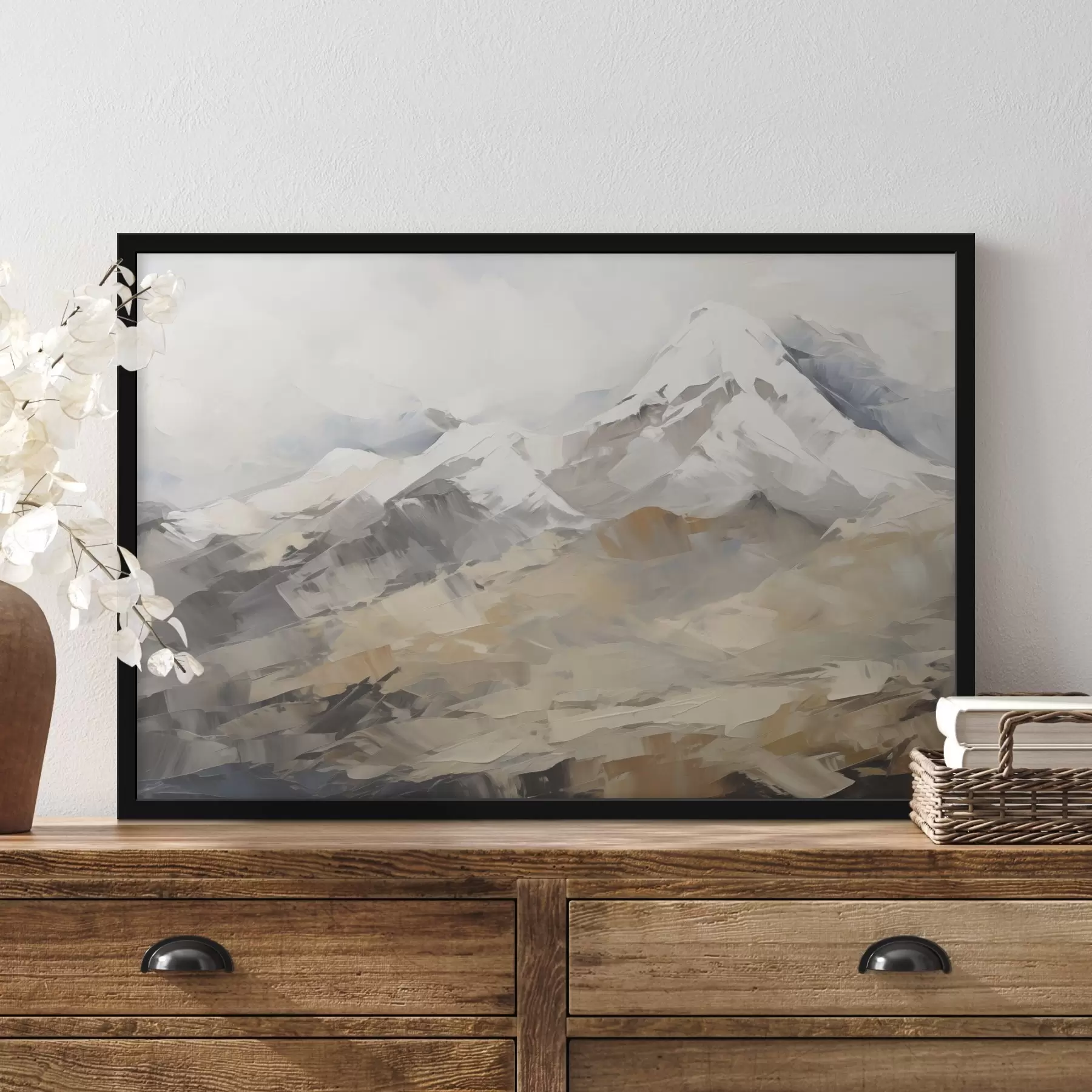 Papier peint Peinture imitant la montagne f46193