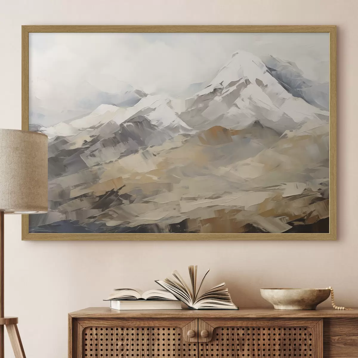 Poster Peinture imitant la montagne f46193