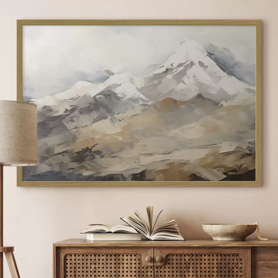 Papier peint Peinture imitant la montagne f46193
