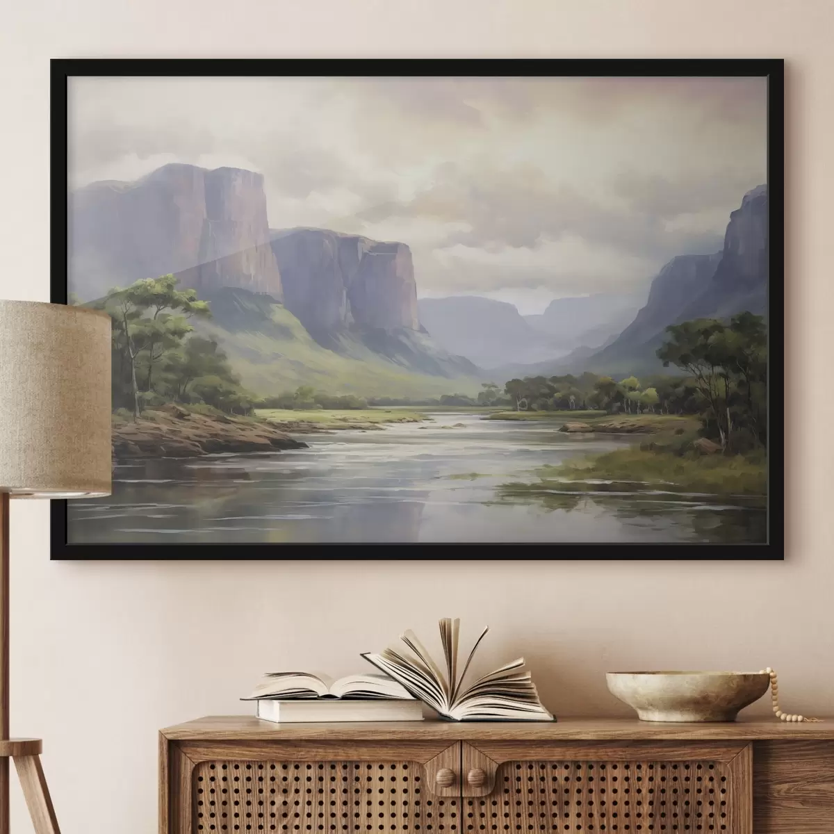 Poster Parc avec vue sur la montagne f46194