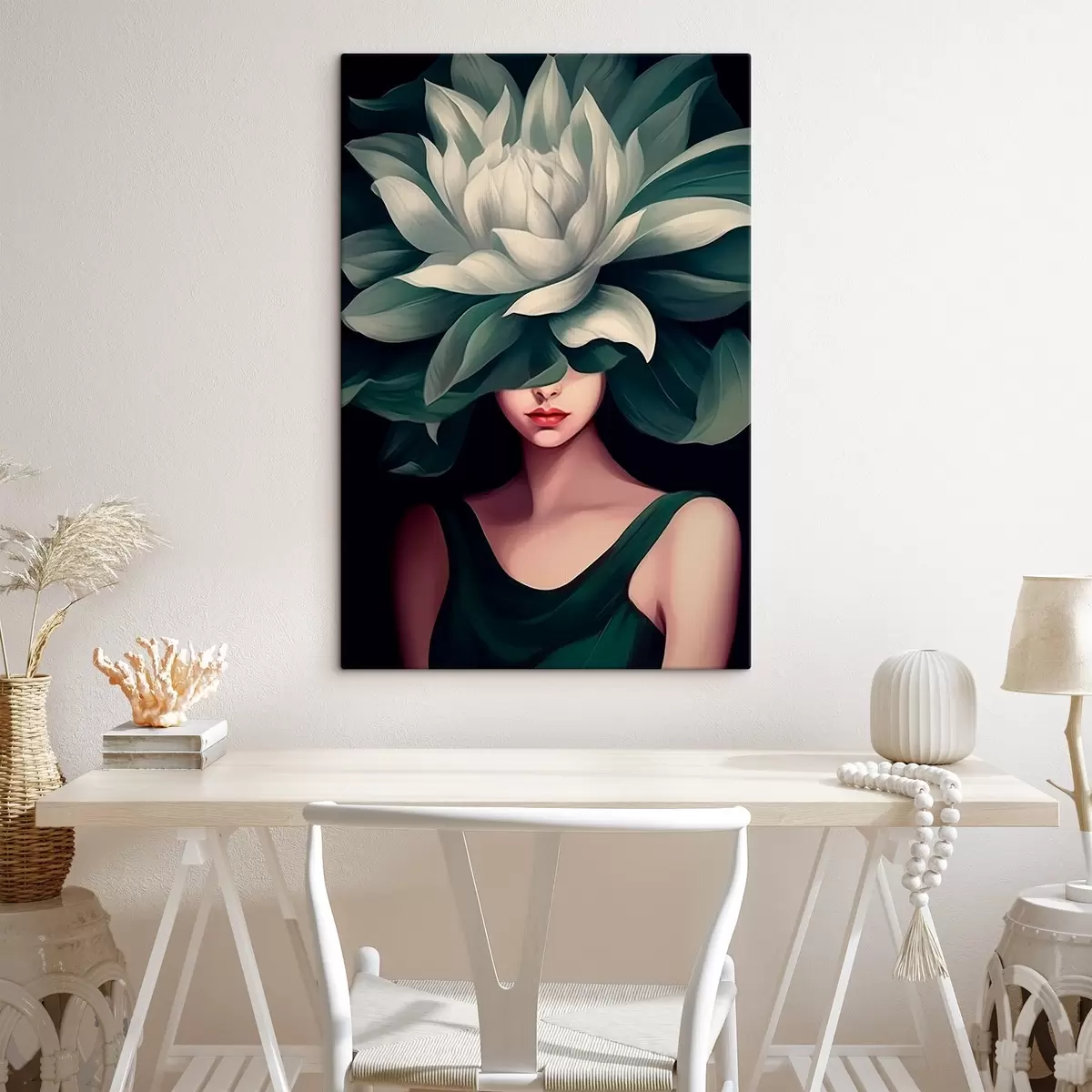 Tableau Fille avec une fleur s46207
