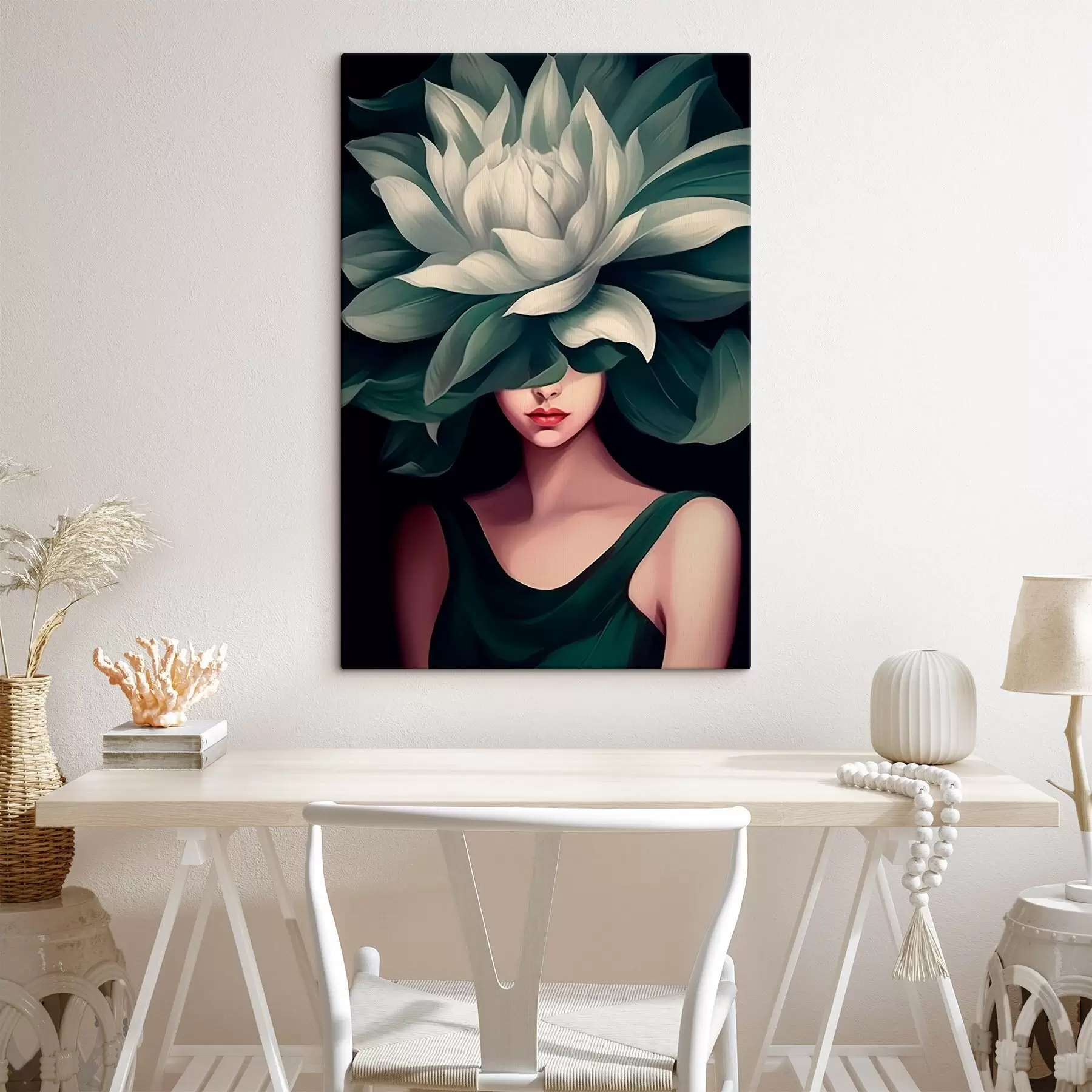 Tableau Fille avec une fleur s46207