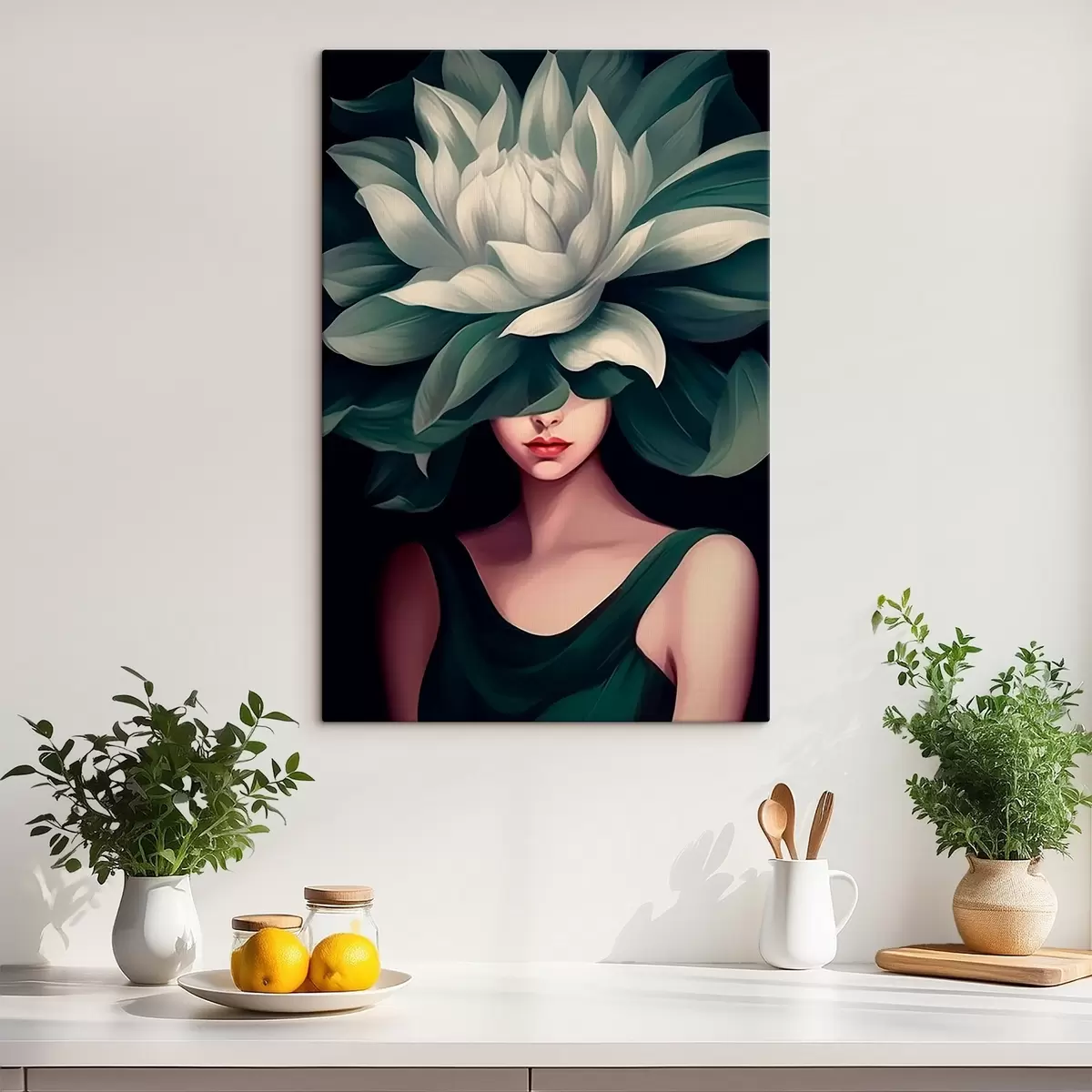 Tableau Fille avec une fleur s46207