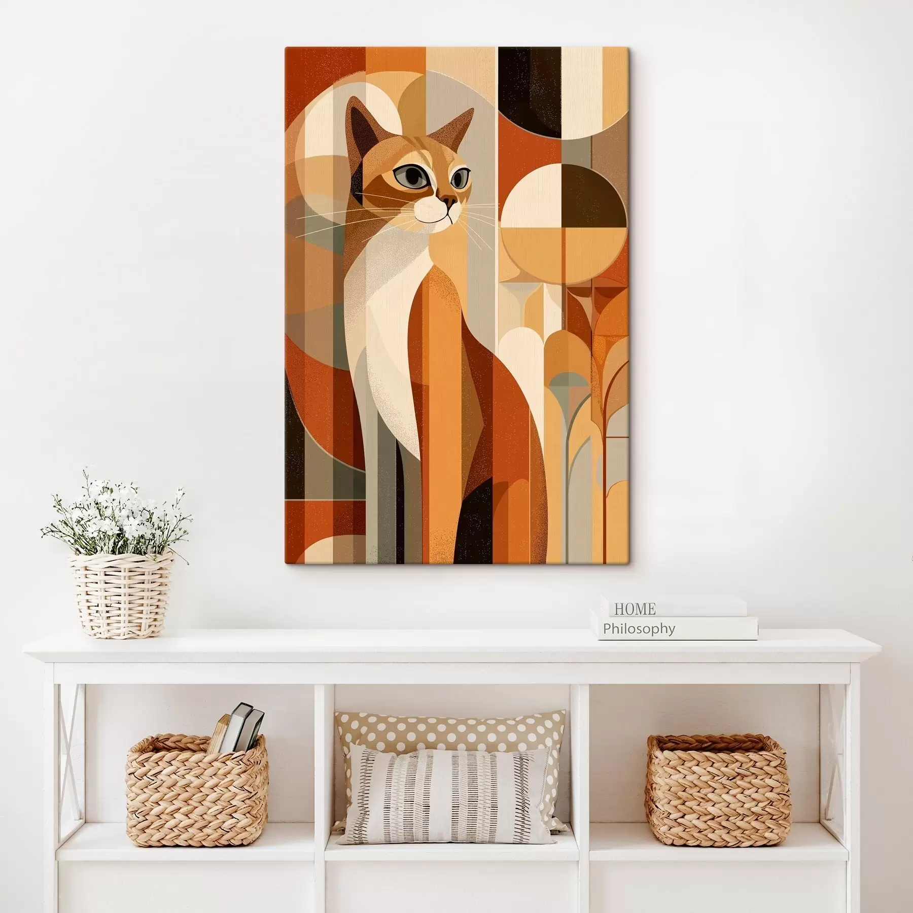 Tableau Chat géométrique s46208