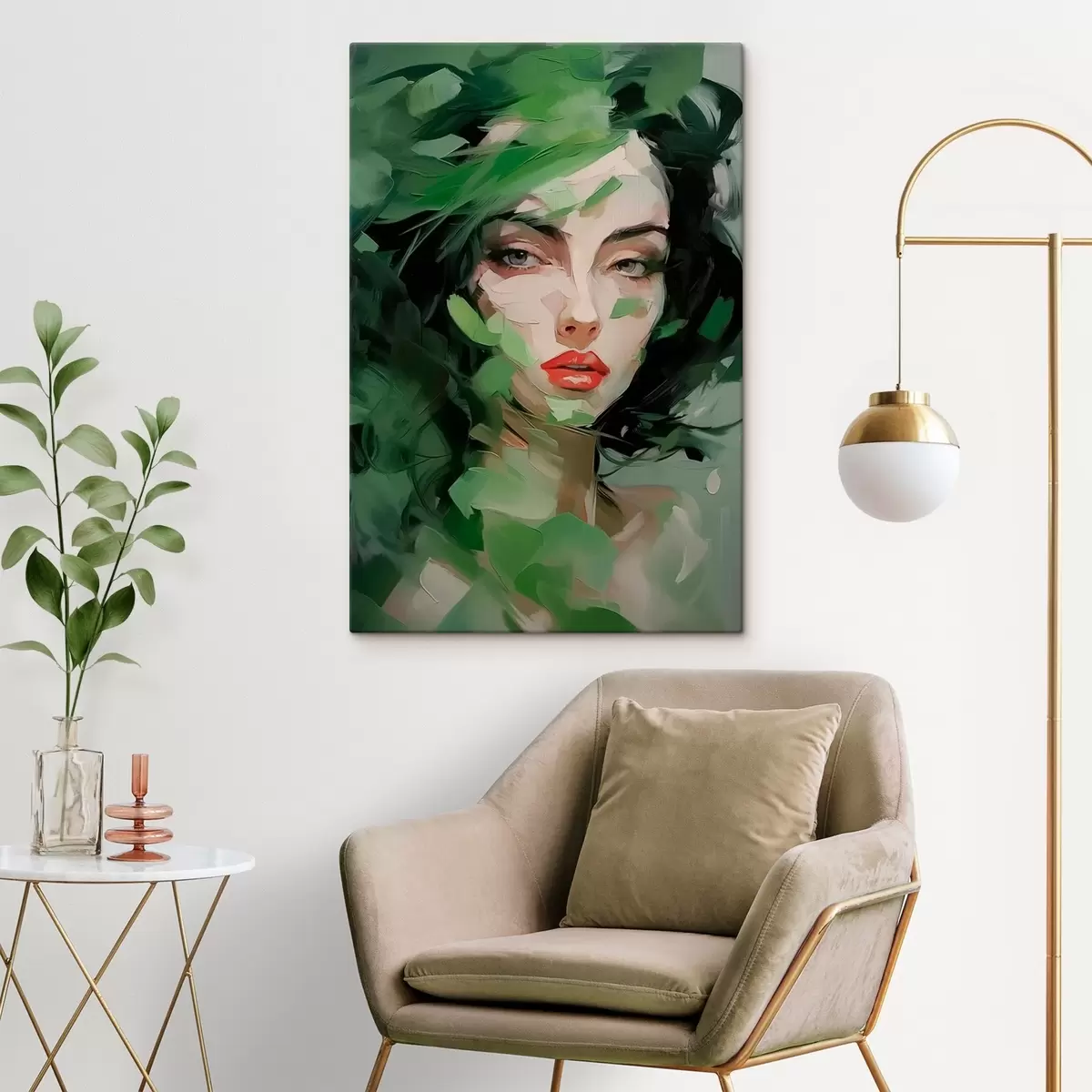 Tableau Portrait féminin abstrait s46224