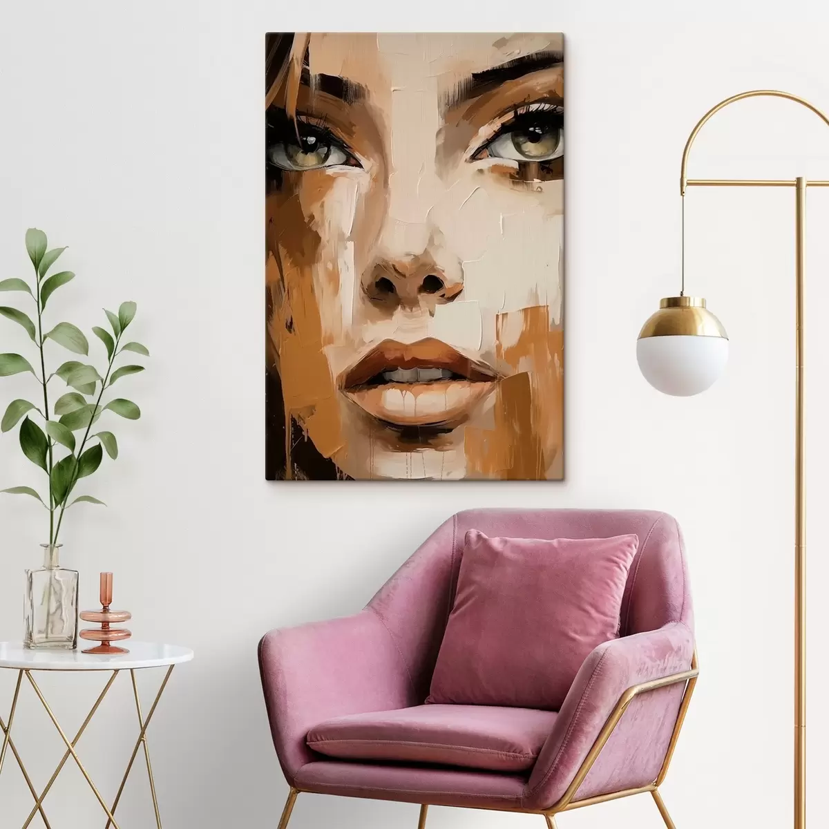 Tableau Portrait féminin abstrait s46228