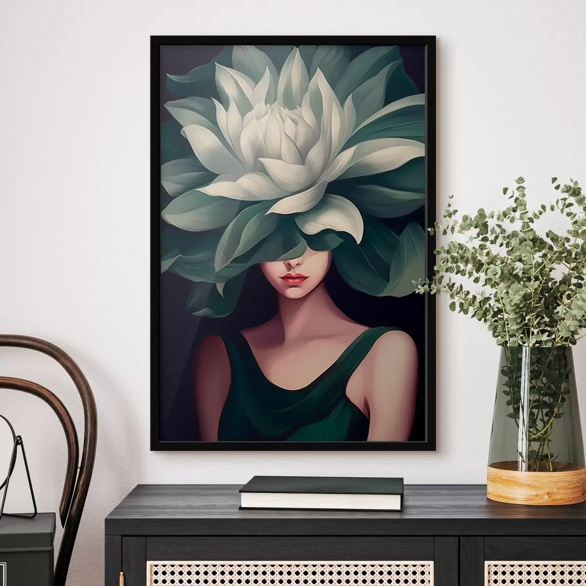 Poster Fille avec une fleur f46207