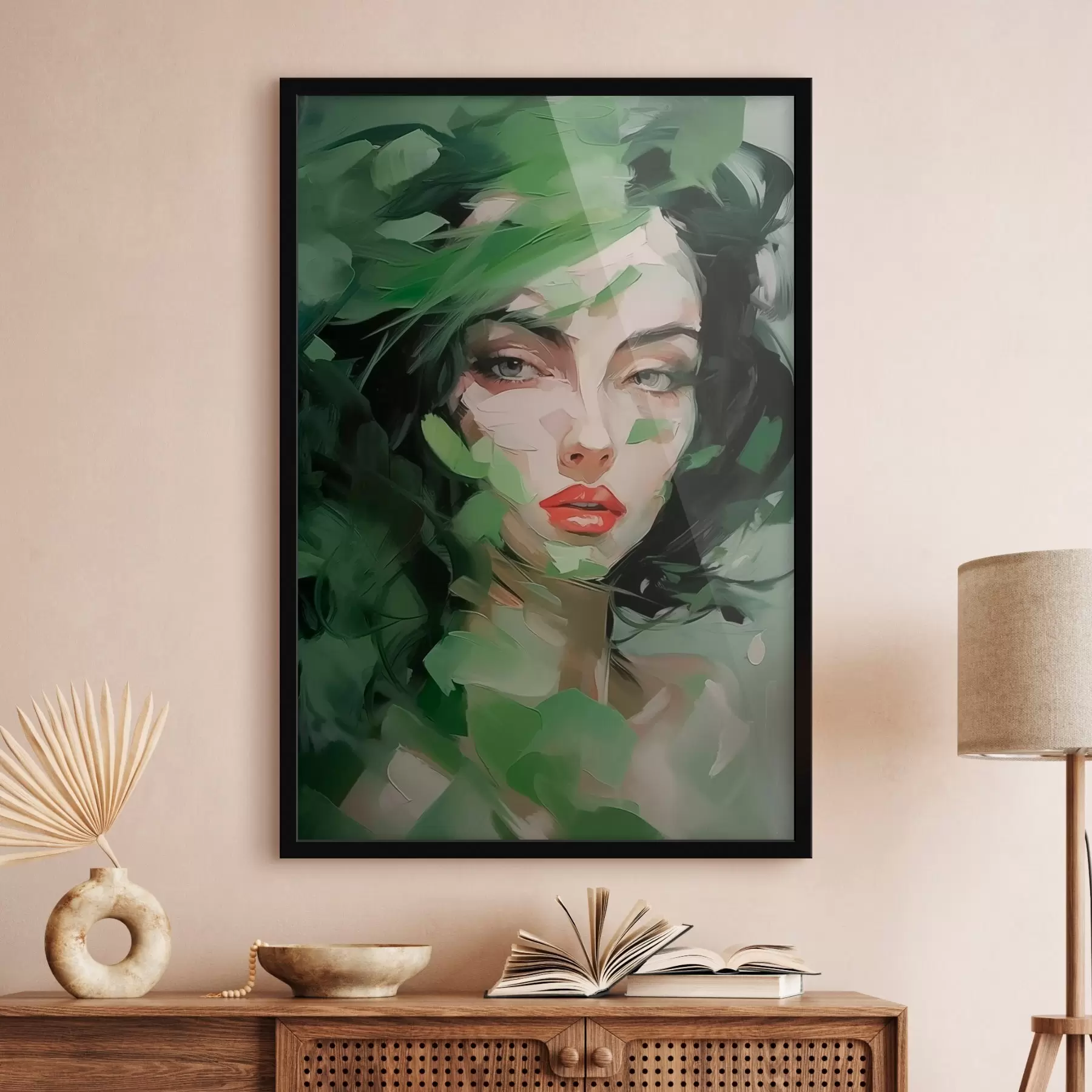 Papier peint Portrait féminin abstrait f46224