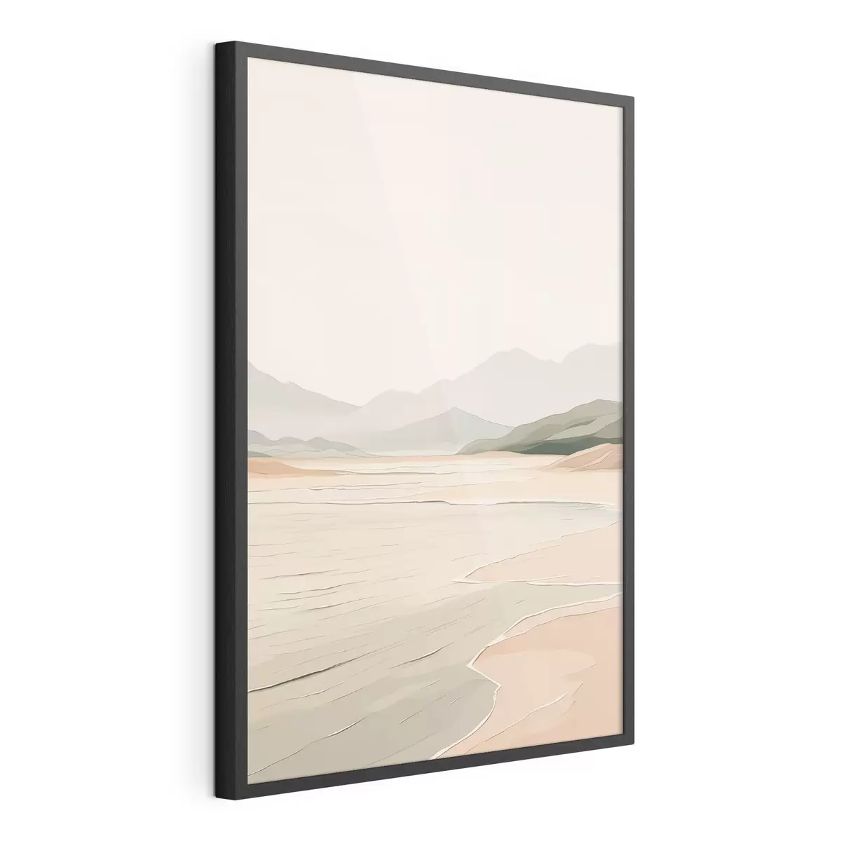 Poster Paysage minimaliste avec montagnes et rivage f46248