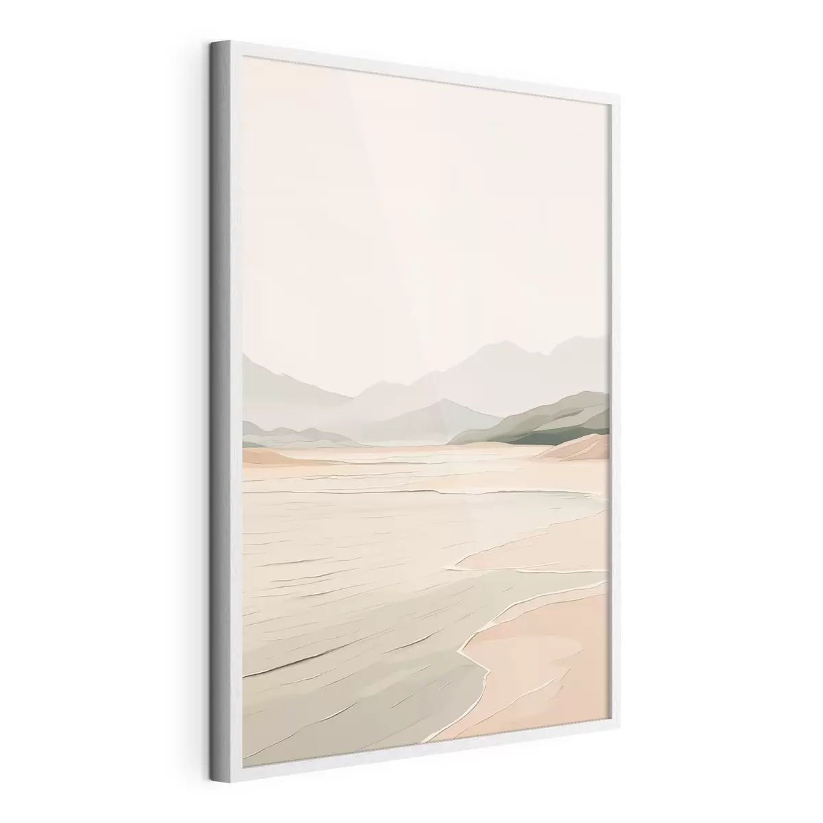 Poster Paysage minimaliste avec montagnes et rivage f46248