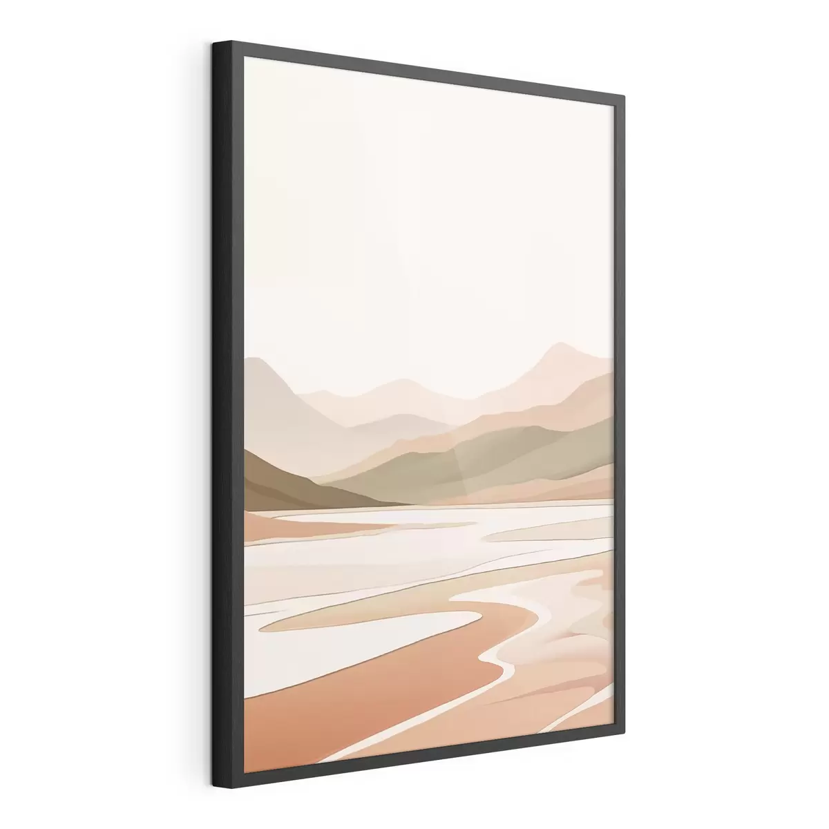 Poster Paysage abstrait avec montagnes et rivière f46249