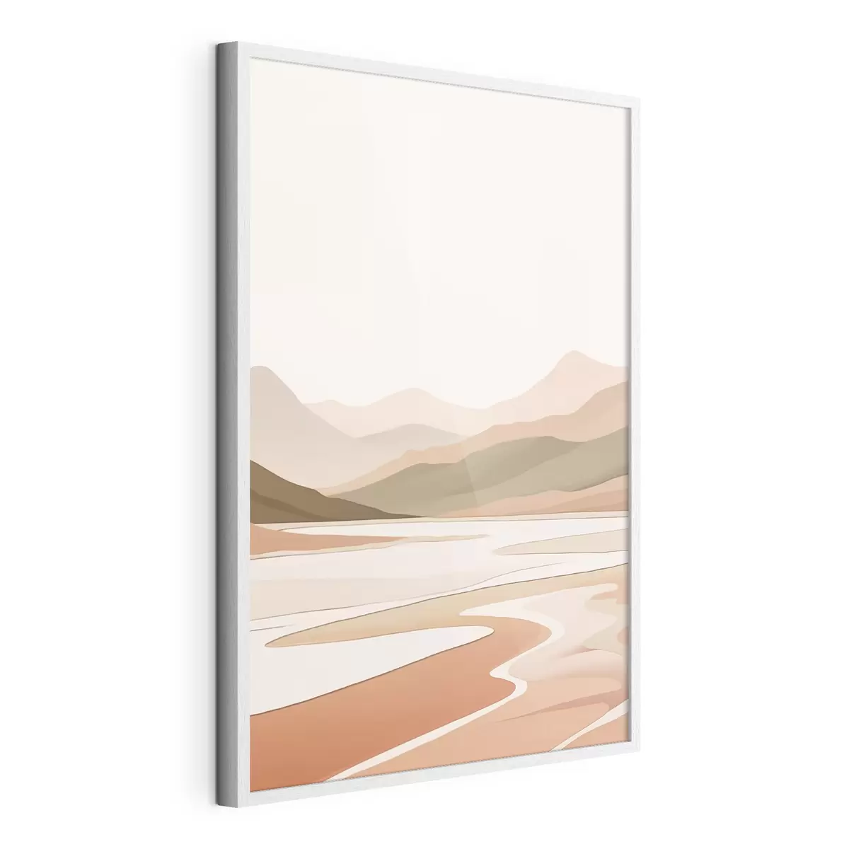 Poster Paysage abstrait avec montagnes et rivière f46249
