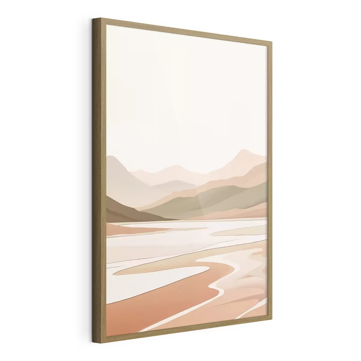 Poster Paysage abstrait avec montagnes et rivière f46249
